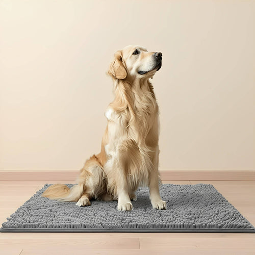 CleanPaw Absorbent Non-Slip Dog Doormat - Grey