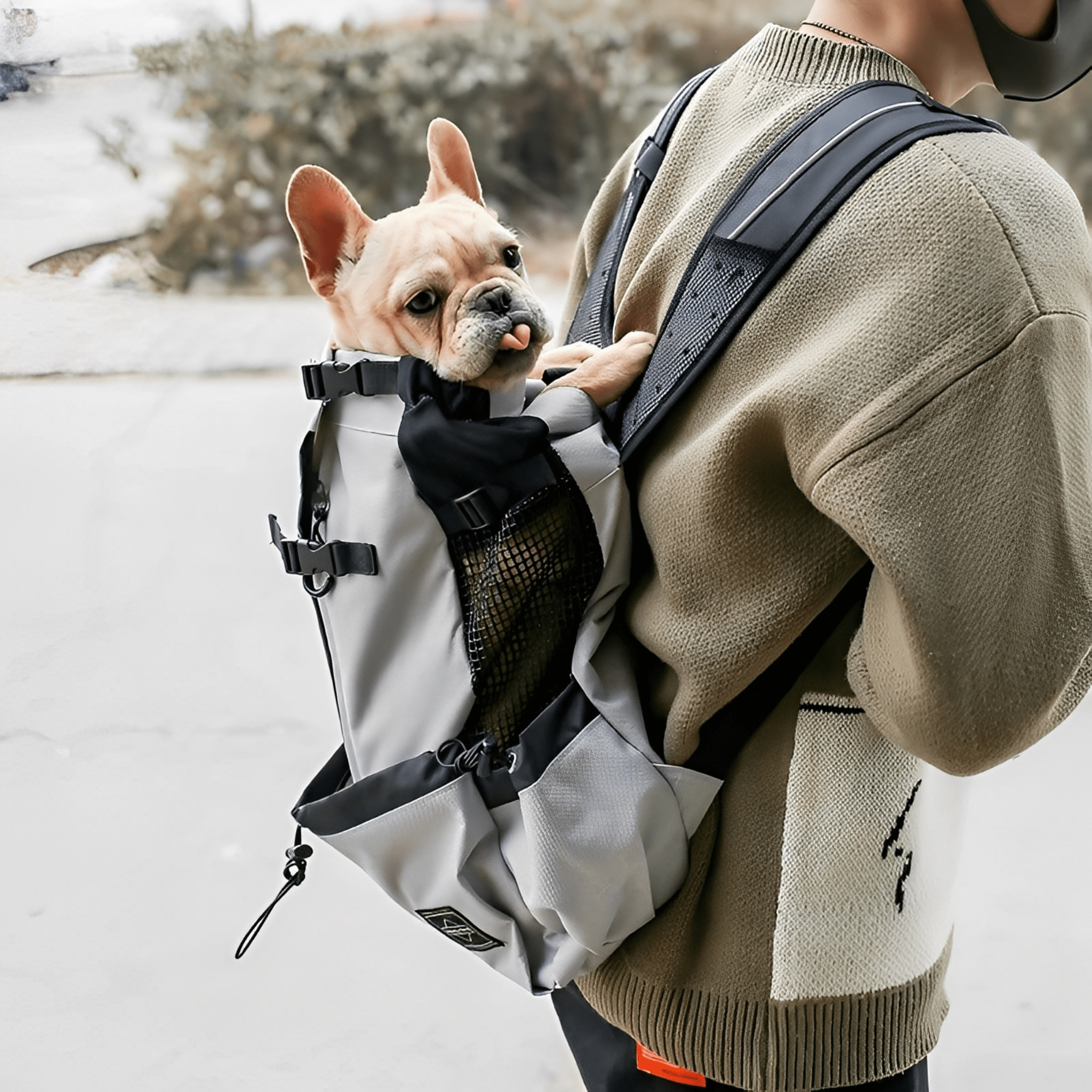 PawPack Ergonomic Dog Carrier Backpack - Grey